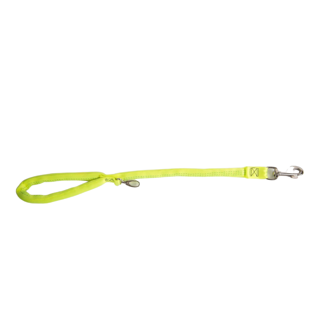Yellow-Luv My Leash, 2-6 Foot option ,Lightweight, Padded,Dual Snap, 5 Leashes in 1 ,Made in U.S.A.