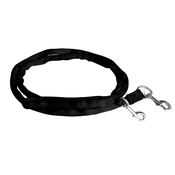 Black-LuvMyLeash,6-10 ft option,Leash Harness-Stops Pulling,6 oz.,Padded,2 Snaps,8 in 1 ,U.S.A.