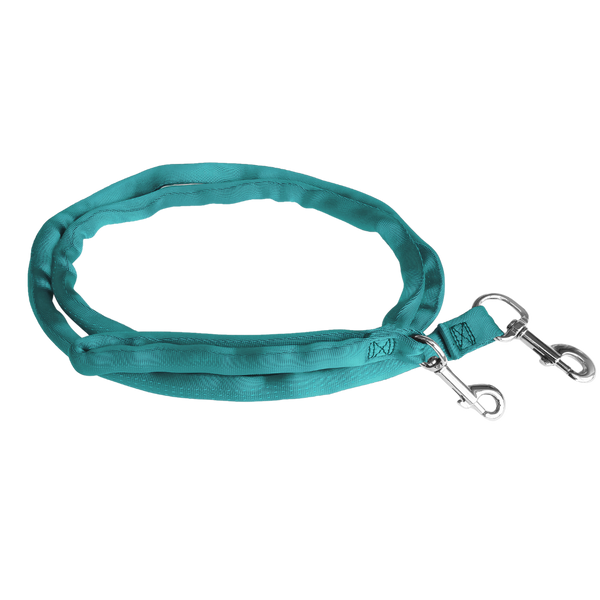 Teal-LuvMyLeash,6-10 ft option,Leash Harness-Stops Pulling,6 oz.,Padded,2 Snaps,8 in 1 ,U.S.A.
