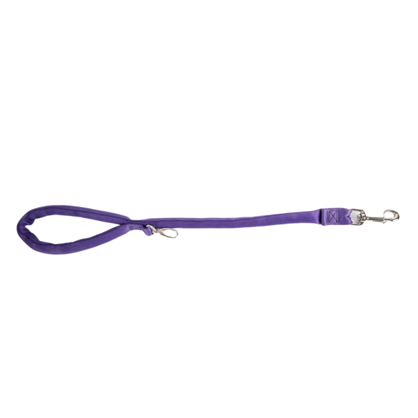 Purple-Luv My Leash, 1-12 Foot option, Lightweight, Padded,Dual Snap, 5 Leashes in 1, Made in U.S.A.