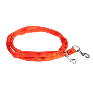 Orange-LuvMyLeash,6-10 ft option,Leash Harness-Stops Pulling ,6oz.,Padded,2 Snaps,8 in 1 ,U.S.A.