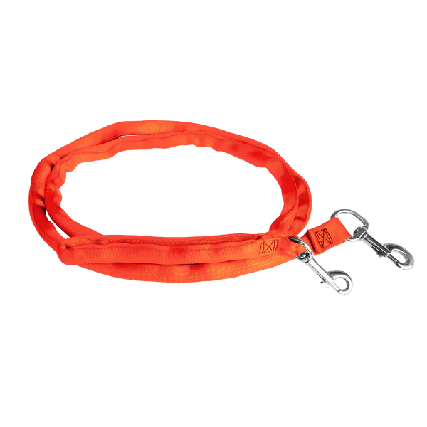Orange-LuvMyLeash,6-10 ft option,Leash Harness-Stops Pulling ,6oz.,Padded,2 Snaps,8 in 1 ,U.S.A.