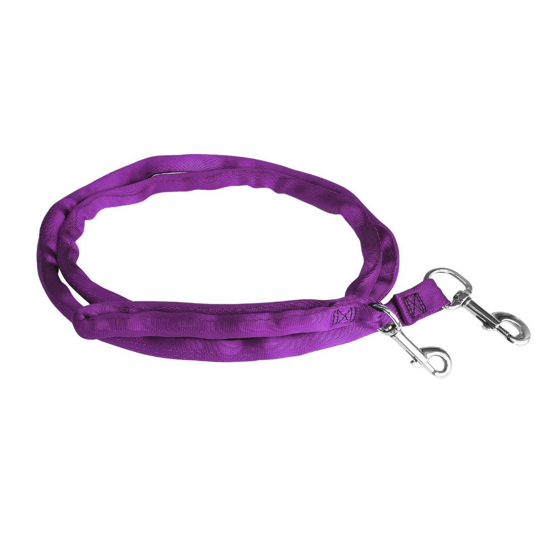 Purple-LuvMyLeash 6-10 ft option Leash Harness Stops Pulling  6oz. Padded 2 Snaps 8 in 1 ,U.S.A.