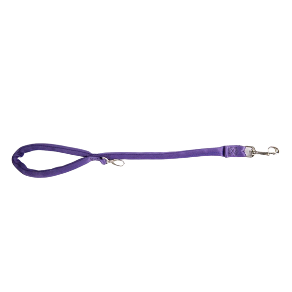 Purple-Luv My Leash, 2-6 Foot option ,Lightweight, Padded,Dual Snap, 5 Leashes in 1 ,Made in U.S.A.