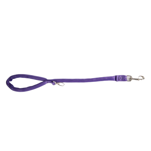 Purple-Luv My Leash, 2-6 Foot option ,Lightweight, Padded,Dual Snap, 5 Leashes in 1 ,Made in U.S.A.