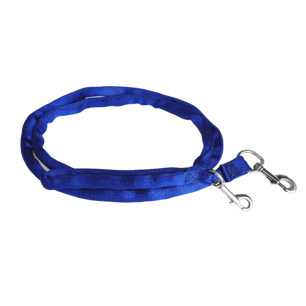 Blue-LuvMyLeash,6-10 ft option,Leash Harness-Stops Pulling ,6oz.,Padded,2 Snaps,8 in 1 ,U.S.A.