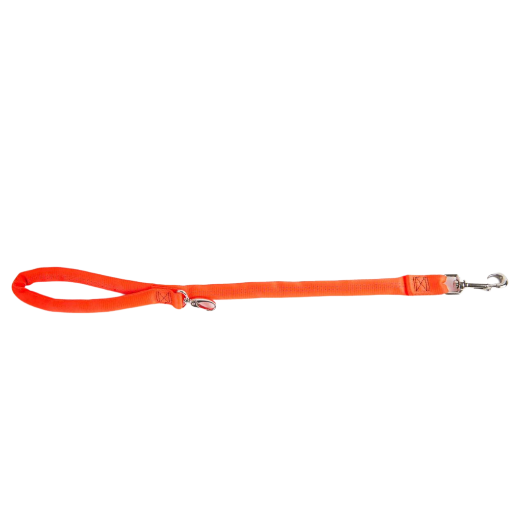 Orange-Luv My Leash, 2-6 Foot option ,Lightweight, Padded,Dual Snap, 5 Leashes in 1 ,Made in U.S.A.