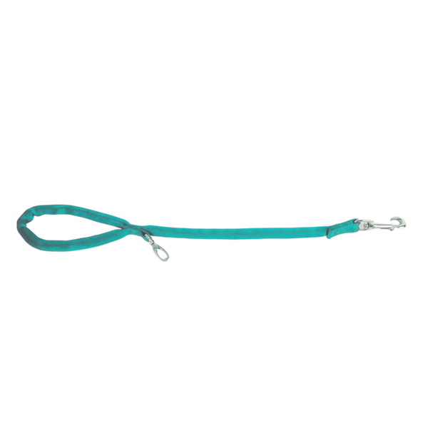 Teal-Luv My Leash, 1-12 Foot option, Lightweight, Padded,Dual Snap, 5 Leashes in 1, Made in U.S.A.